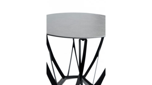 Beistelltisch M2 kollektion aus Stein in Hellgrau Beistelltisch Maya 1 Hellgrau & Schwarz - Durchmesser ca. 50 cm