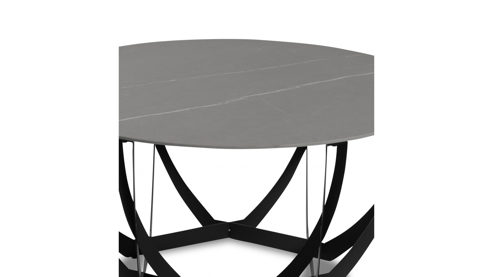 Couchtisch M2 kollektion aus Stein in Hellgrau Couchtisch Maya 2 Hellgrau & Schwarz - Durchmesser ca. 80 cm