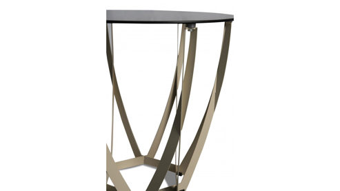 Beistelltisch M2 kollektion aus Glas in Braun Beistelltisch Maya 1 Bronze & Cremeweiß - Durchmesser ca. 50 cm