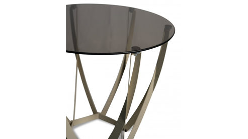 Beistelltisch M2 kollektion aus Glas in Braun Beistelltisch Maya 1 Bronze & Cremeweiß - Durchmesser ca. 50 cm