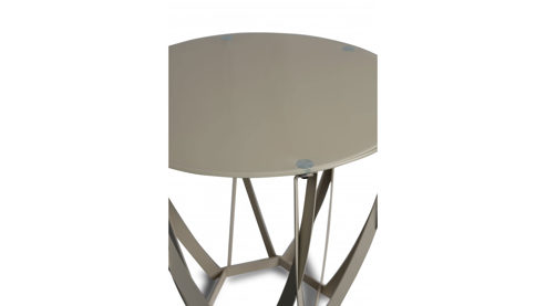 Beistelltisch M2 kollektion aus Glas in Creme Beistelltisch Maya 1 Cremeweiß - Durchmesser ca. 50 cm