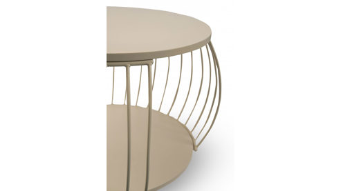 Couchtisch M2 kollektion aus MDF in Creme Couchtisch Taiwan 2 Cremeweiß - Durchmesser ca. 80 cm