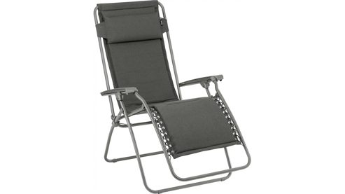 Gartenstuhl /-sessel Lafuma aus Metall Mikrofaser in Dunkelgrau Titan Lafuma Relaxsessel RT2 Liegestuhl LFM4022-8549 Stahlrohrgestell Titanfarbig, Bezug 8549 Ardoise