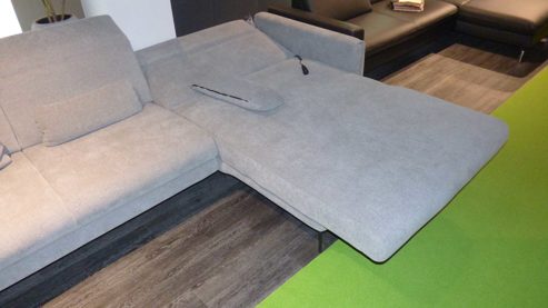 Ecksofa modulmaster aus Stoff in Hellgrau Modulmaster Polstergarnitur MM-ZE1195 - Ecksofa Flachgewebe Maranta platin & schwarze Metallfüße – Stellfläche ca. 305 x 191 cm