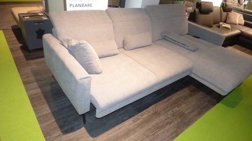 Ecksofa modulmaster aus Stoff in Hellgrau Modulmaster Polstergarnitur MM-ZE1195 - Ecksofa Flachgewebe Maranta platin & schwarze Metallfüße – Stellfläche ca. 305 x 191 cm
