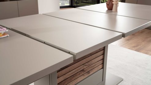 Auszugtisch PARTNERRING COLLECTION aus Holz in Dunkelgrau PARTNERRING COLLECTION Wohnprogramm Lüttich - Auszugtisch Basaltgrau & Wotan Eiche – ca. 180 - 280 x 100 cm