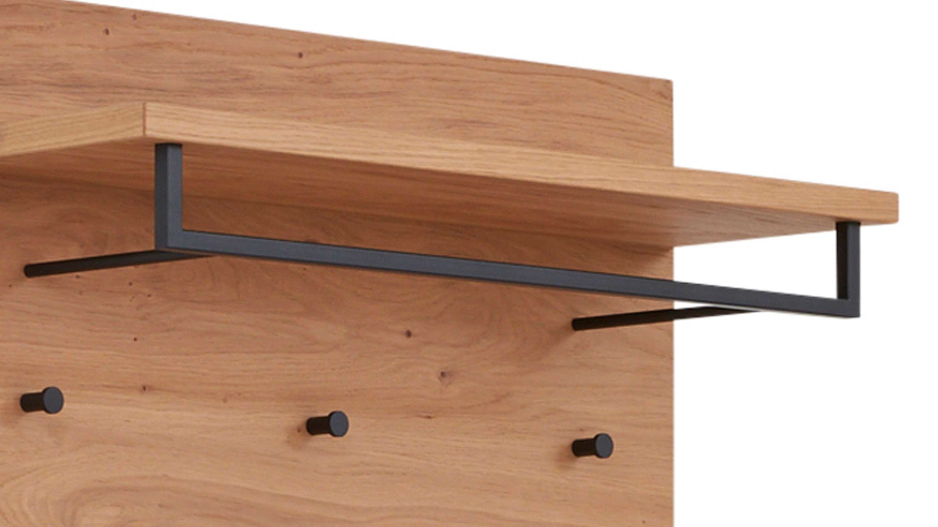 Wandgarderobe Interliving aus Holz in Holzfarben Interliving Garderoben Serie 6005 – Wandgarderobe 824 Eiche – ca. 80 x 183 cm