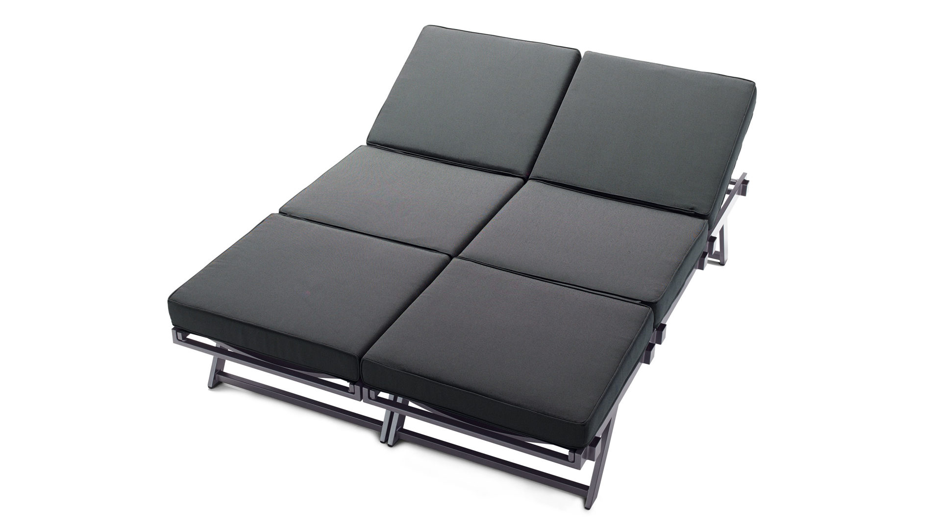 Loungemöbel Sieger aus Kunstfaser in Grau Graphit Sieger Exclusiv AUCKLAND 427 A-G Sofa Lounge Liege Gestell Aluminium graphit, Textilux Kunstfasergewebe grau