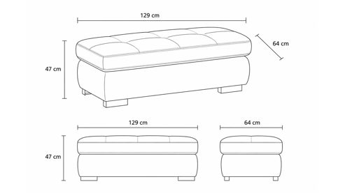 Funktionshocker modulmaster aus Stoff in Anthrazit Modulmaster MM-MP1061 - XXL-Funktionshocker anthrazitfarbene Mikrofaser Saddle & glänzende Metallfüße - ca. 129 x 64 cm