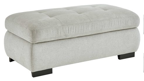 Polsterhocker modulmaster aus Stoff in Weiß Modulmaster MM-MP1061 - XXL-Hocker acrufarbenes Flachgewebe Cyber & schwarze Metallfüße - ca. 129 x 64 cm