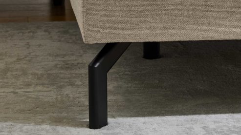Funktionshocker modulmaster aus Stoff in Beige Modulmaster MM-PP11219 - XL-Funktionhocker beiger Stoffbezug Asina & schwarze Metallfüße - ca. 89 x 61 cm