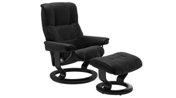 Sessel Ekornes aus Leder in Schwarz Stressless MAYFAIR M Classic Relax-Sessel und Hocker Classic Schwarz, Medium, Leder Batick Black