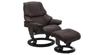 Sessel Ekornes aus Leder in Dunkelbraun Schwarz Stressless RENO M Classic Relax-Sessel und Hocker Classic Schwarz, Medium, Leder Paloma Chocolate