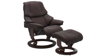 Sessel Ekornes aus Leder in Dunkelbraun Stressless RENO M Classic Relax-Sessel und Hocker Leder Classic Brown, Medium, Leder Paloma Chocolate