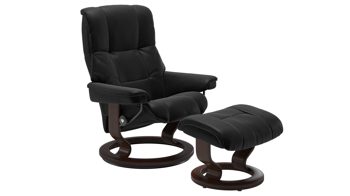 Sessel Ekornes aus Leder in Schwarz Dunkelbraun Stressless MAYFAIR M Classic Relax-Sessel und Hocker Leder Classic Brown, Medium, Leder Batick Black