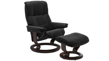 Sessel Ekornes aus Leder in Schwarz Dunkelbraun Stressless MAYFAIR M Classic Relax-Sessel und Hocker Leder Classic Brown, Medium, Leder Paloma Black, Classic Schwarz