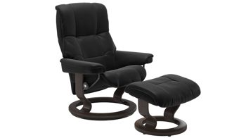 Sessel Ekornes aus Leder in Schwarz Holzfarben Dunkel Stressless MAYFAIR M Classic Relax-Sessel und Hocker Leder Classic Wenge, Medium, Leder Paloma Black, Classic Schwarz