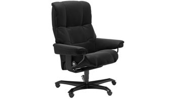 Bürostuhl Ekornes aus Leder in Schwarz Stressless MAYFAIR  Home Office Sessel Bürostuhl Home Office Gestell Schwarz, Medium, Leder Paloma Black