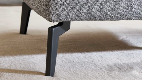 Funktionshocker modulmaster aus Stoff in Grau Modulmaster MM-ZE1200 - XL-Funktionshocker grauer Bezug Beat & schwarze Metallfüße - ca. 87 x 65 cm