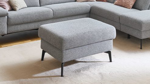 Funktionshocker modulmaster aus Stoff in Grau Modulmaster MM-ZE1200 - XL-Funktionshocker grauer Bezug Beat & schwarze Metallfüße - ca. 87 x 65 cm