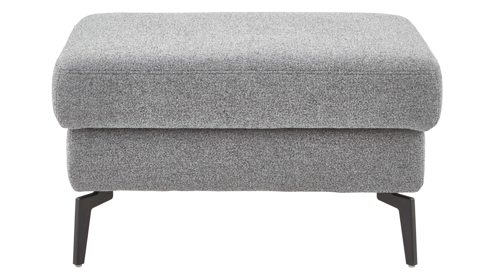 Polsterhocker modulmaster aus Stoff in Grau Modulmaster MM-ZE1200 - XL-Polsterhocker grauer Bezug Beat & schwarze Metallfüße - ca. 87 x 65 cm