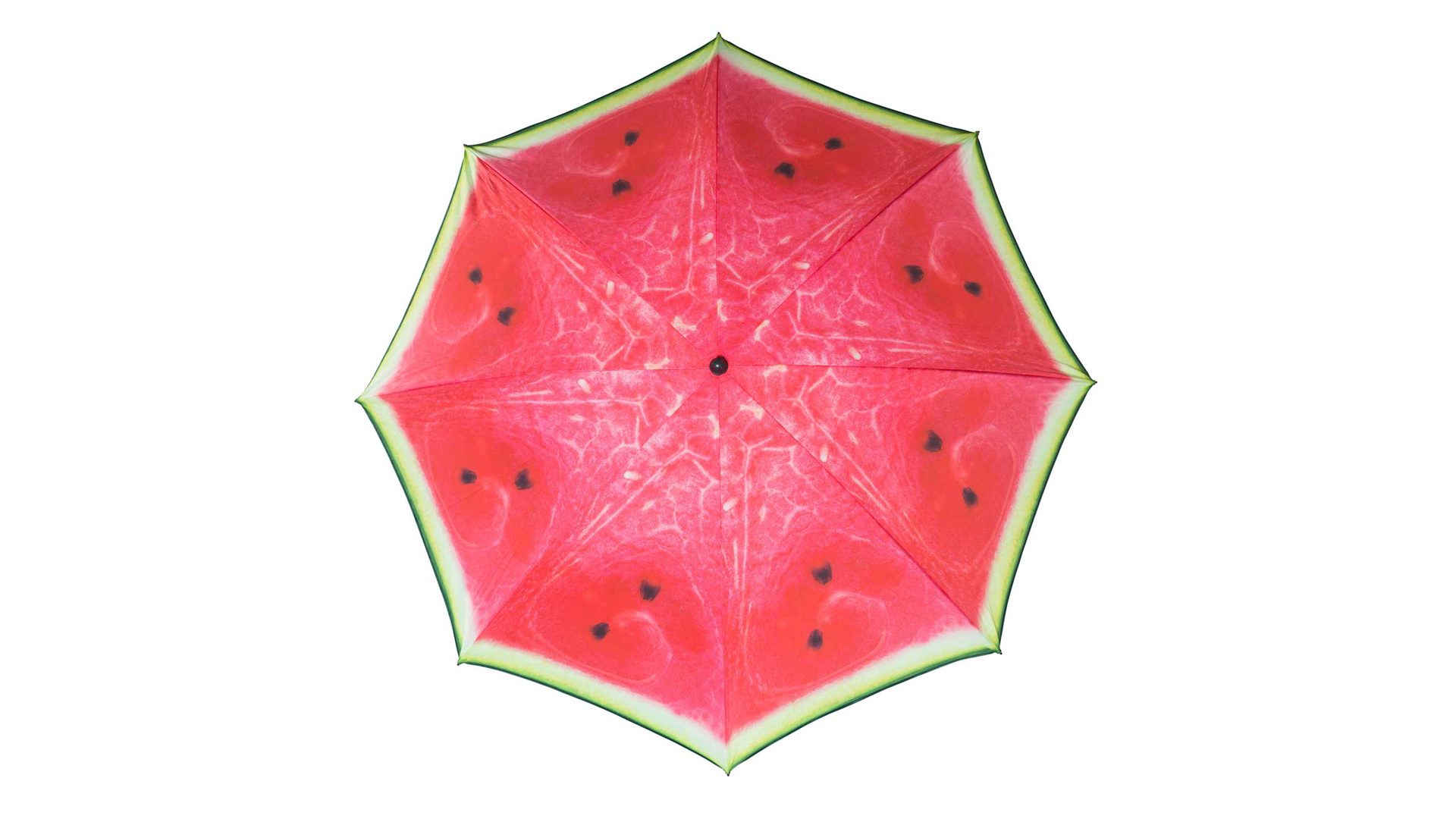 Sonnenschirm Doppler aus Mikrofaser in Rot Silber Doppler Sonnenschirm MELONE ca. 200 cm LSF 50+ Gestell Stahlrohr silber, Bezug Polyester Motiv Melone