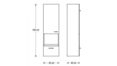Vitrine Interliving aus Holz in Holzfarben Hell Interliving Wohnzimmer Serie 2110 - Hängevitrine Naturbuche - eine Tür, Höhe ca. 130 cm