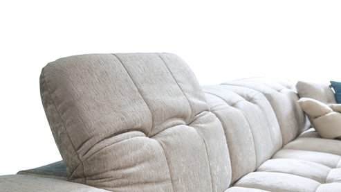 Ecksofa Matex aus Stoff in Hellgrau Funktions-Ecksofa silbergrauer Bezug & schwarze Metallfüße - Liegefläche ca. 243 x 85 cm