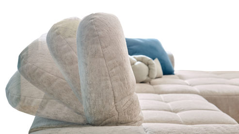 Ecksofa Matex aus Stoff in Hellgrau Funktions-Ecksofa silbergrauer Bezug & schwarze Metallfüße - Liegefläche ca. 243 x 85 cm