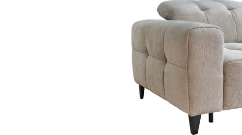 Ecksofa Matex aus Stoff in Hellgrau Ecksofa silbergrauer Bezug & schwarze Metallfüße - Stellfläche ca. 299 x 175 cm