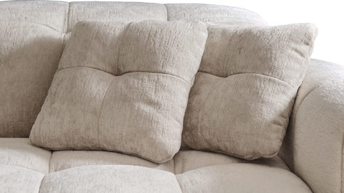 Ecksofa Matex aus Stoff in Hellgrau Funktions-Ecksofa silbergrauer Bezug & schwarze Metallfüße - Liegefläche ca. 243 x 85 cm