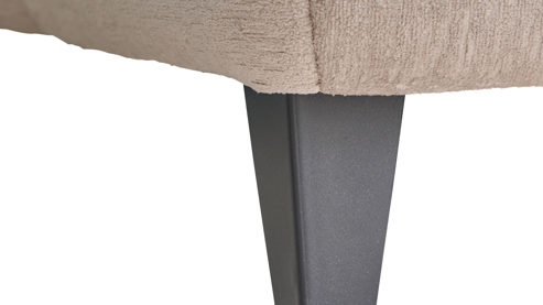 Ecksofa Matex aus Stoff in Hellgrau Funktions-Ecksofa silbergrauer Bezug & schwarze Metallfüße - Liegefläche ca. 243 x 85 cm