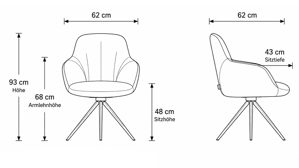 Tischgruppe Interliving aus Leder in Beige Interliving Esszimmer Serie 5115 - sechsteilige Essgruppe milchkaffeefarbenes Leder Tendens Latte, anthrazitfarbenes Metall & astige Eiche