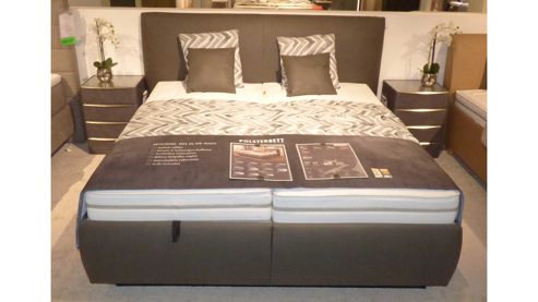 Polsterbett comfortmaster besser sitzen, liegen, leben aus Stoff in Anthrazit OSCHMANN OC-PB21005 Polsterbett OC-PB21005, Bett 180 x 200 cm Stoff Galero Slate 640000 – Kopfteil 0689, Fuss S01-10