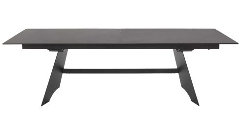Auszugtisch Interliving aus Keramik in Schwarz Interliving Esszimmer Serie 5123 – Kulissentisch Glas-Keramik Oxid & schwarzes Metall - ca. 250 - 400 x 100 cm