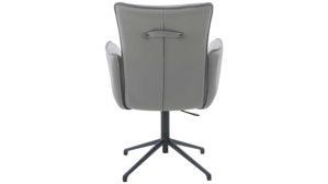Vierfußstuhl Interliving aus Stoff in Hellgrau Interliving Esszimmer Serie 5123 – Armlehnstuhl mit Funktionen hellgraues Kunstleder LEA-TEX Delphin & schwarzes Metall