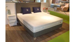 Boxspringbett Ekornes aus Stoff in Dunkelgrau Ekornes SVANE Boxspringbett Zleep, Kontinentalbett mit IntelliGel Stoff Nordic 53 dark grey - Liegefläche ca. 180 x 200 cm