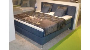 Boxspringbett comfortmaster besser sitzen, liegen, leben aus Stoff in Blau Comfortmaster OC-BX21013 Boxspringbett Diamant 2.0 Webstoff Brego marine 321000 – Liegefläche ca. 180 x 200 cm