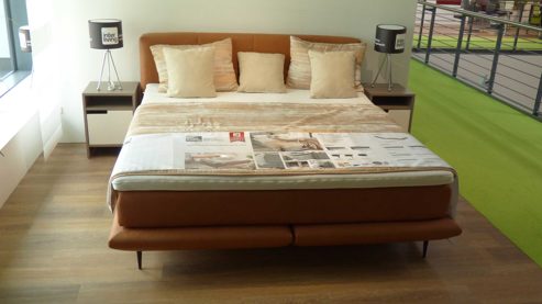 Boxspringbett Interliving aus Stoff in Anthrazit Interliving Boxspringbett Serie 1413 - VZ1 Stoff Galero 640003 Siena – Liegefläche ca. 180 x 200 cm