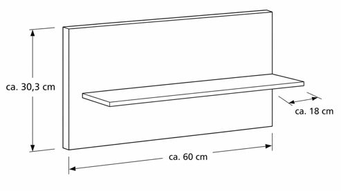 Paneel Interliving aus Holz in Dunkelgrau Interliving Kleiderschrank Serie 1207 – Paneelaufsatz links - Manhattan, Breite ca. 60 cm