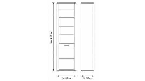 Wohnwand Interliving aus Holz in Holzfarben Interliving Wohnzimmer Serie 2029 - Wohnwand Wildeiche & Granit-Steinoptik - dreiteilig, Breite ca. 336 cm