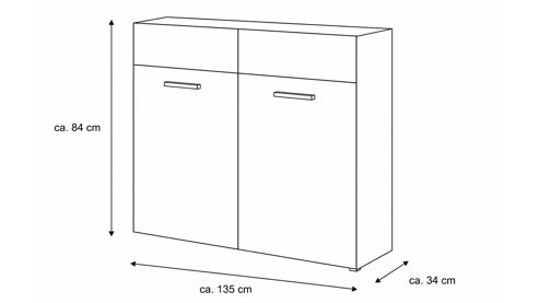 Garderoben-Set Interliving aus Holz in Weiß Interliving Garderoben Serie 6013 - GarderobenSet Sahara Creme & Granitfurnier - vierteilig