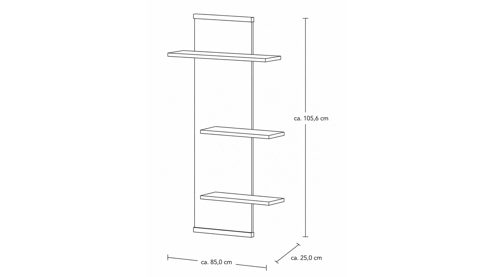 Wohnwand Interliving aus Holz in Holzfarben Interliving Wohnzimmer Serie 2024 - Wohnwand Eiche & Schwarzglas - dreiteilig, Breite ca. 319 cm