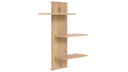 Wohnwand Interliving aus Holz in Holzfarben Interliving Wohnzimmer Serie 2024 - Wohnwand Eiche & Schwarzglas - dreiteilig, Breite ca. 319 cm