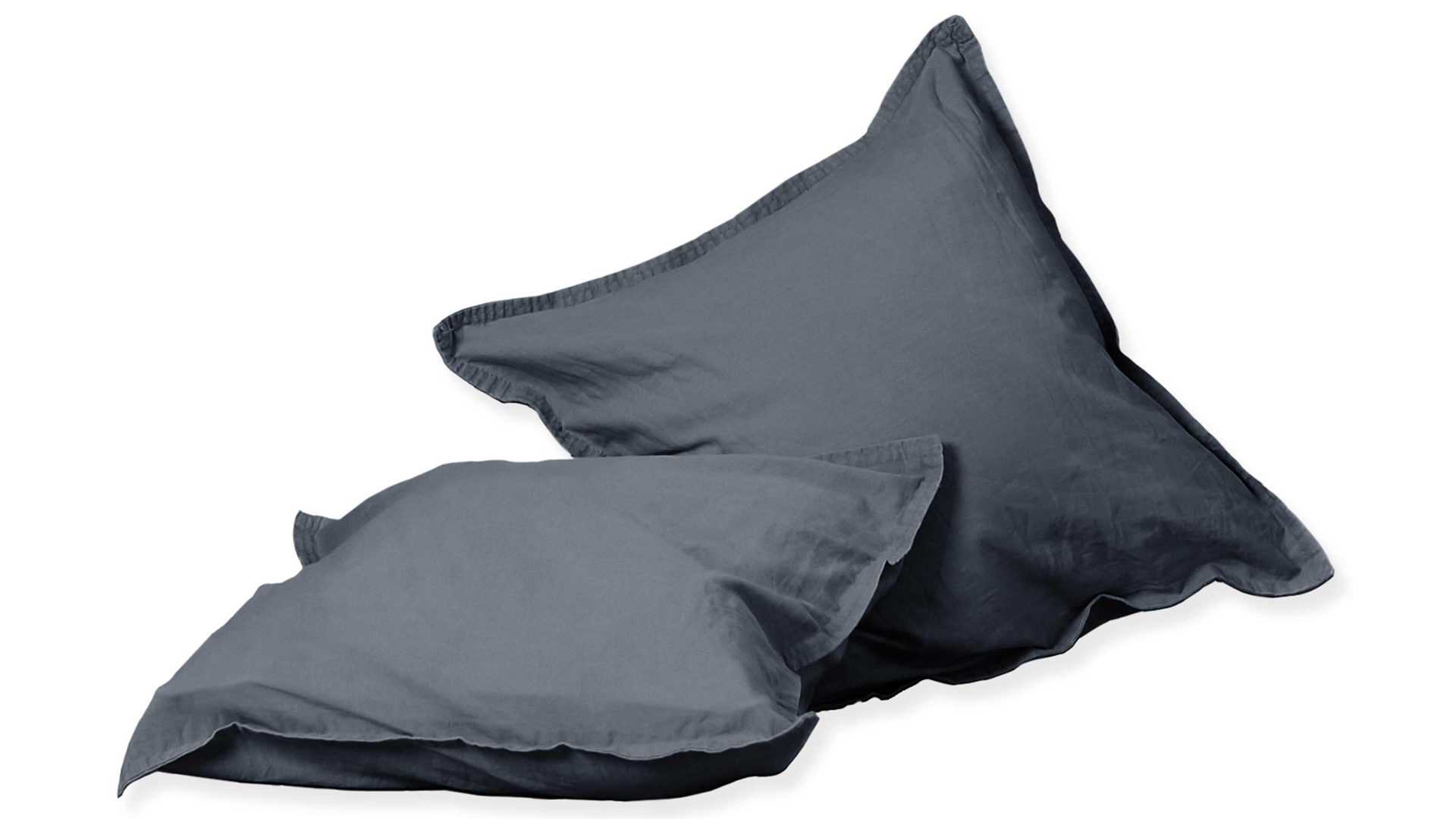 Bettwäsche-Set H. g. hahn haustextilien® aus Stoff in Anthrazit HAHN Bettwäsche-Set Stone Washed - Heimtextilien anthrazitfarbene Baumwolle – dreiteilig, ca. 240 x 220 cm