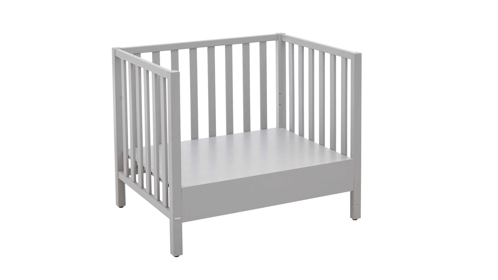 Babybett Paidi aus Holz in Weiß Anthrazit Hellgrau PAIDI Laufgitter Scotty Buche massiv, lackiert in kreideweiß