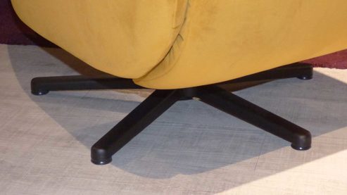 Relaxsessel Poco | steinpol aus Metall Stoff in Gold Poco Relaxsessel medium verstellbar mit 2 Motoren goldfarbener Stoffbezug Riviera 41 & mattschwarzer Sternfuss