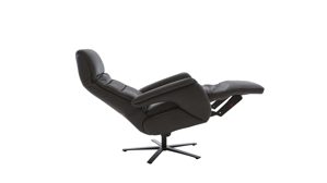 Relaxsessel Steinpol polsteria aus Leder Metall in Graphit Schwarz Leder-Relaxsessel Relaxa Feeling Des. Max Balance Variante 2, Leder Reno graphite & Sternfuss schwarz