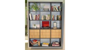 Systemküche WERT KÜCHE® aus Holz Metall Nachbildung in Schwarz Holzfarben WERT-KÜCHE SGM Smartglas matt mit SIEMENS Elektrogeräten Onyxschwarz, Lavaschwarz + Holz - mit Tischgruppe