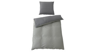 Bettwäsche-Set Interliving aus Stoff in Anthrazit Interliving Bettwäsche Serie 9128 grauer Baumwollsatin - ca. 155 x 220 cm